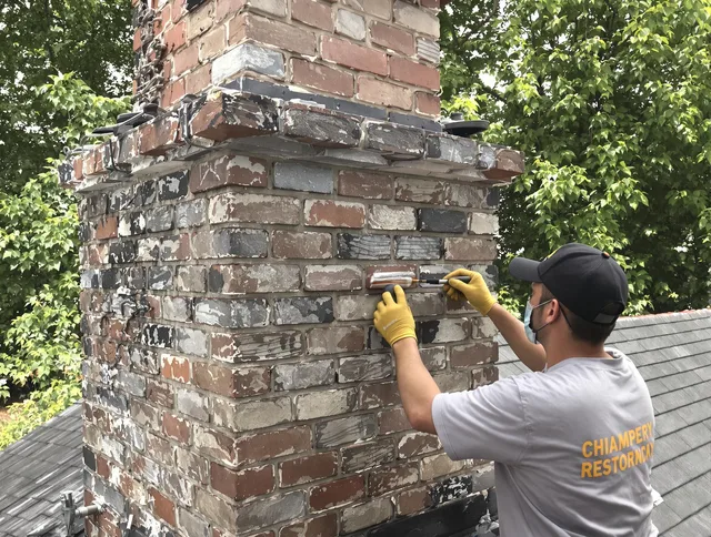 In-progress chimney restoration by Tyngsborough Chimney Sweep in Tyngsborough, MA
