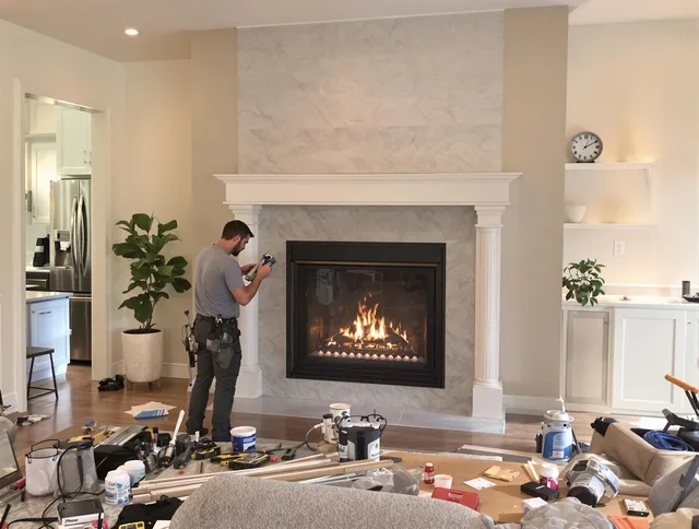 Newly installed fireplace by Tyngsborough Chimney Sweep in Tyngsborough, MA